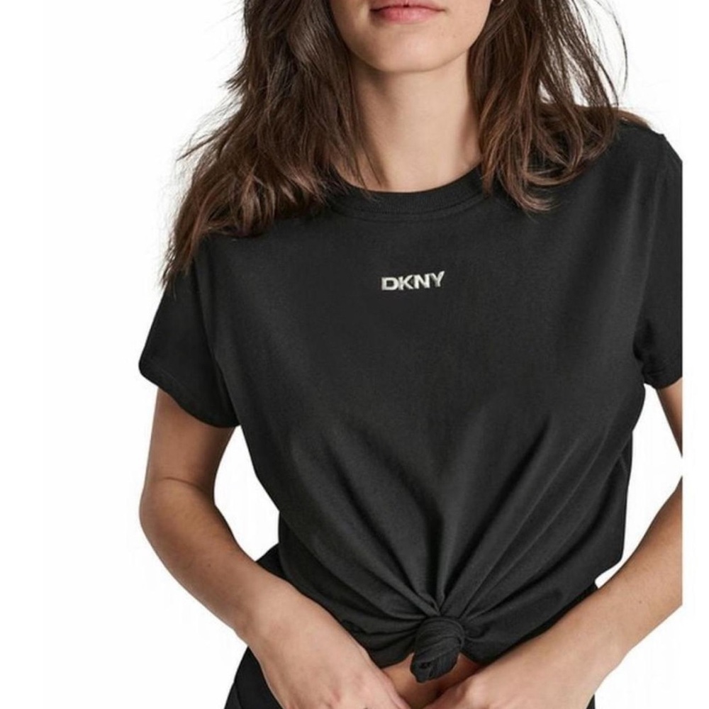 DKNY Black Knot Front Short Sleeve Tee